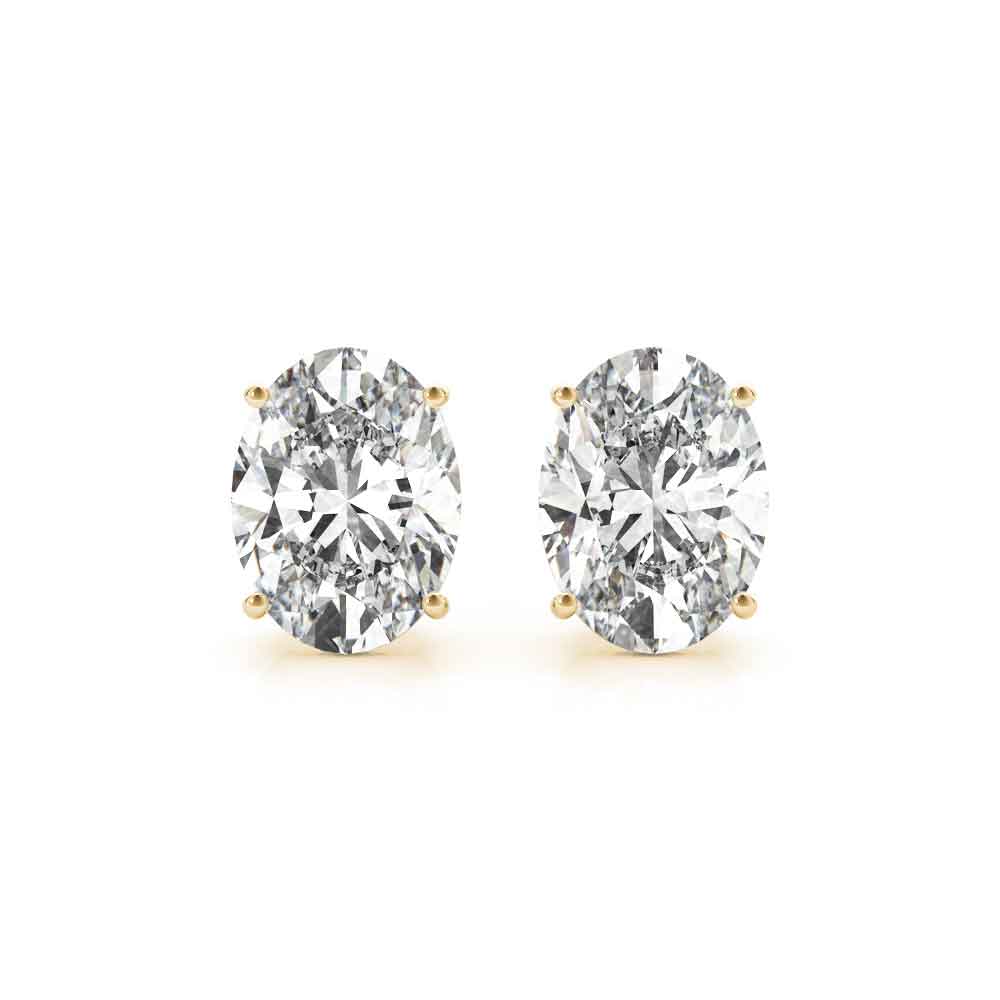Oval Diamond Stud Earrings